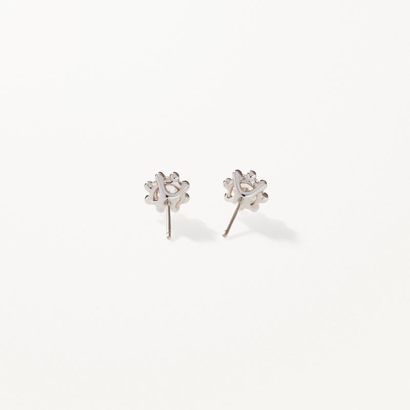Beaded Earrings, Medium lab diamond white gold studs 1 ctw