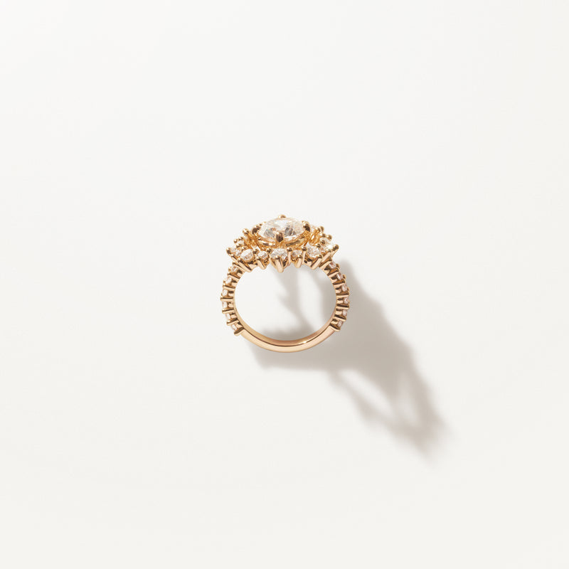 Astre, Lab diamond yellow gold cocktail ring 3.35 ctw