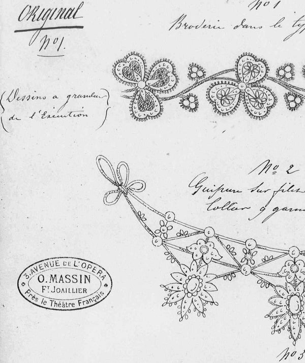 Jewelry sketches drawn by pioneering jeweler Oscar Massin