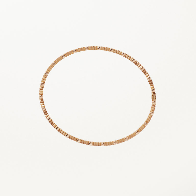 Beaded Bracelet, Yellow gold oval cuff