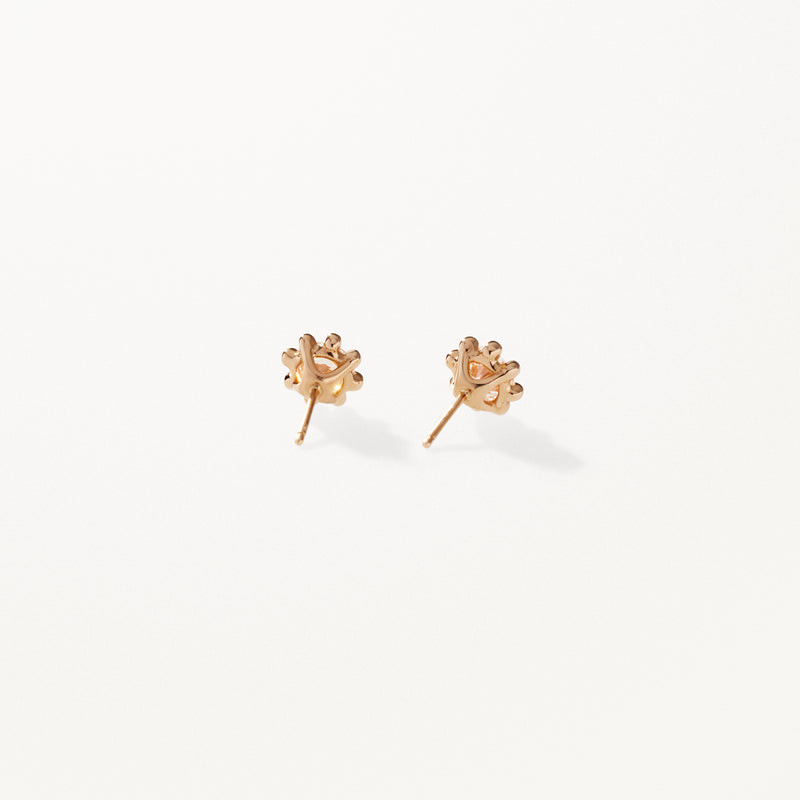 Beaded Earrings, Medium lab diamond yellow gold studs 1 ctw