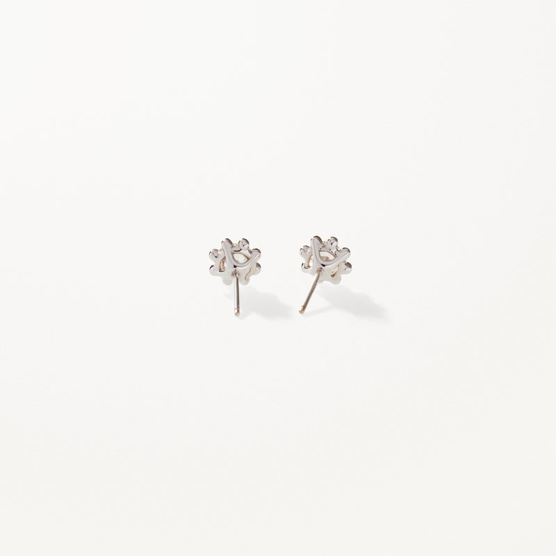 Beaded Earrings, Small lab diamond white gold studs 0.7 ctw