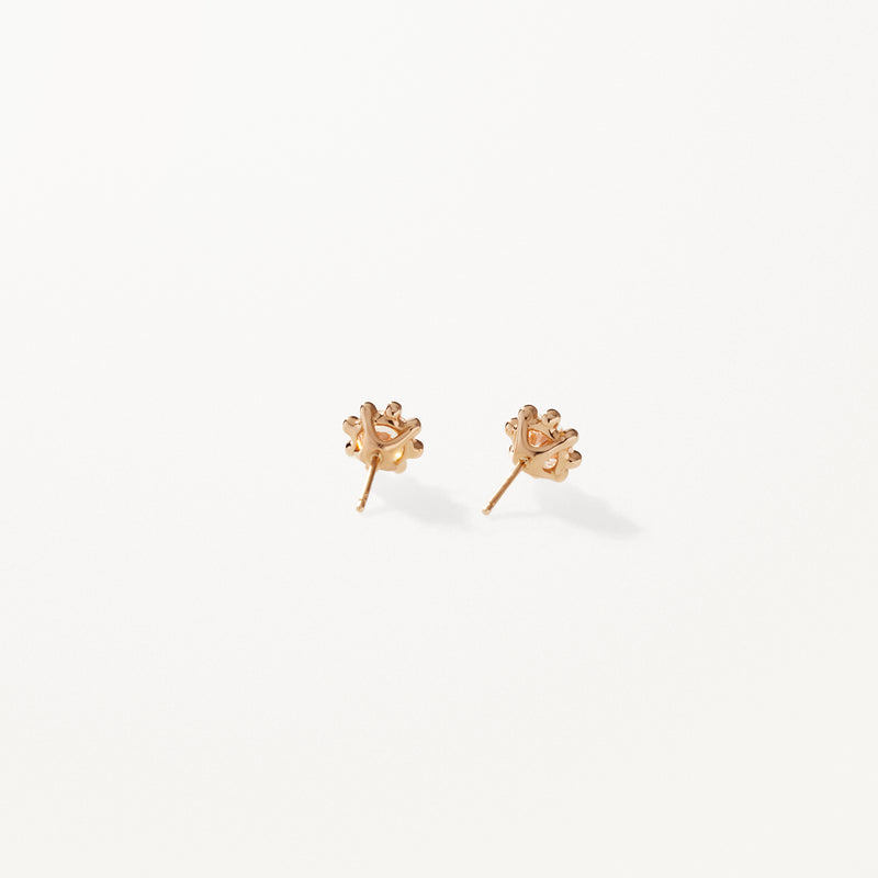 Beaded Earrings, Small lab diamond yellow gold studs 0.7 ctw