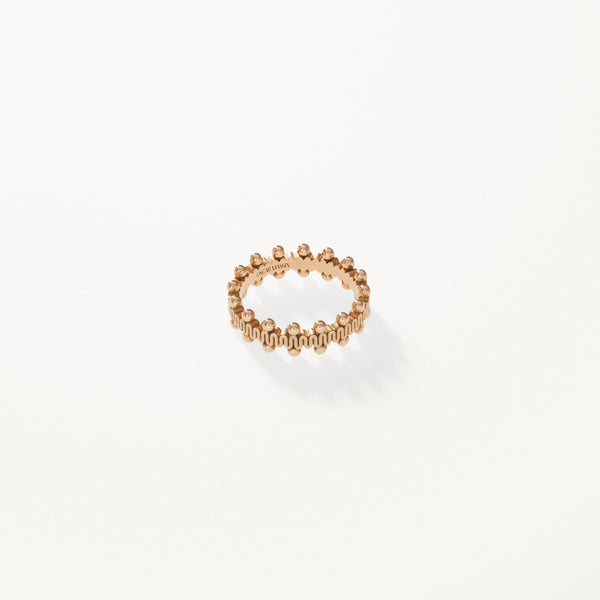 Beaded Ring, Yellow gold ribbon band