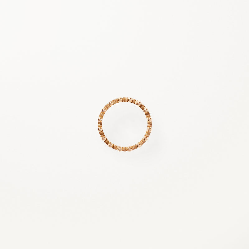 Beaded Ring, Yellow gold ribbon band