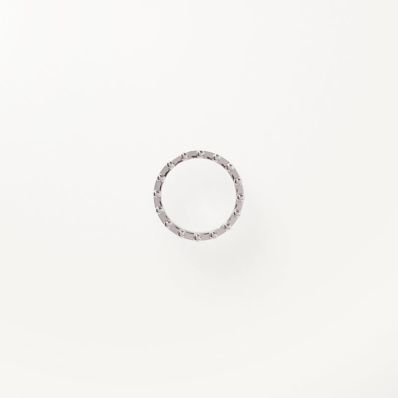 Beaded Ring, Lab diamond white gold band 0.64 ctw