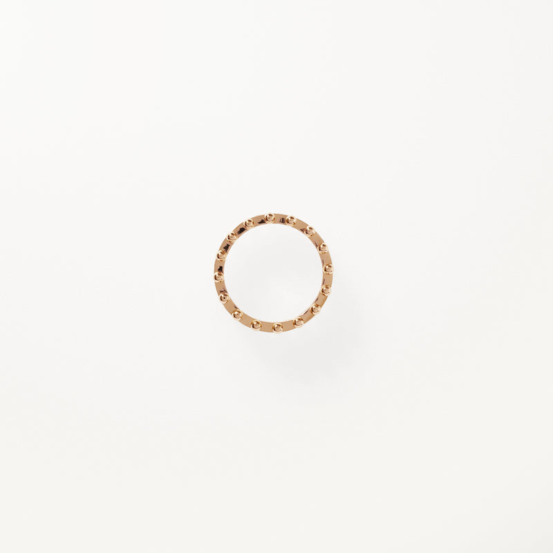 Beaded Ring, Lab diamond yellow gold band 0.64 ctw