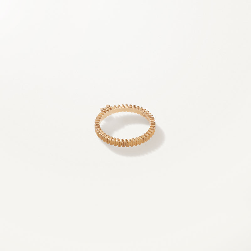 Ribbon Ring, Lab diamond satin yellow gold band 0.15 ctw