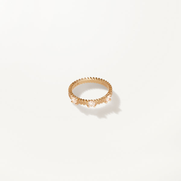 Ribbon Ring, Lab diamond satin yellow gold band 0.35 ctw