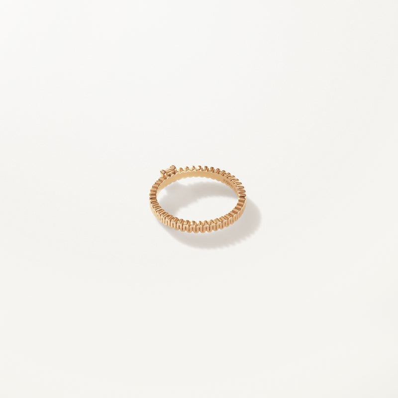 Ribbon Ring, Lab diamond polished yellow gold band 0.15 ctw