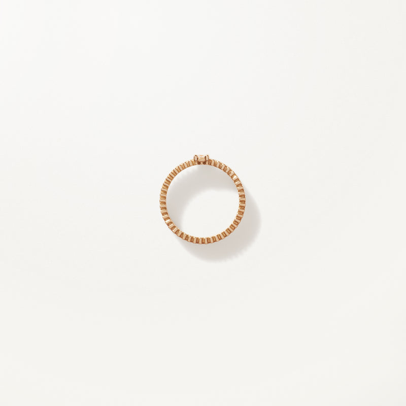 Ribbon Ring, Lab diamond polished yellow gold band 0.15 ctw