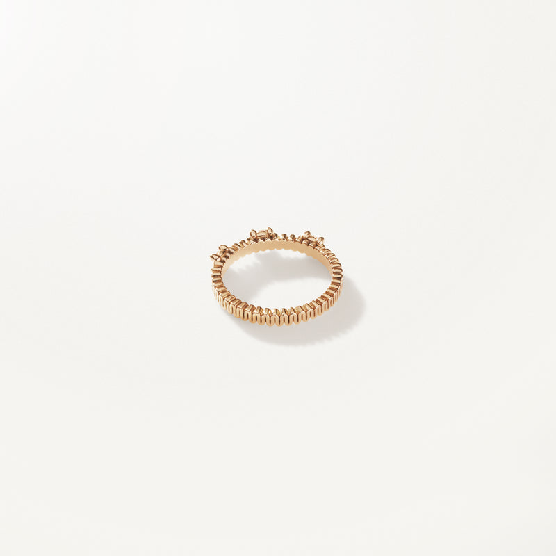 Ribbon Ring, Lab diamond polished yellow gold band 0.35 ctw