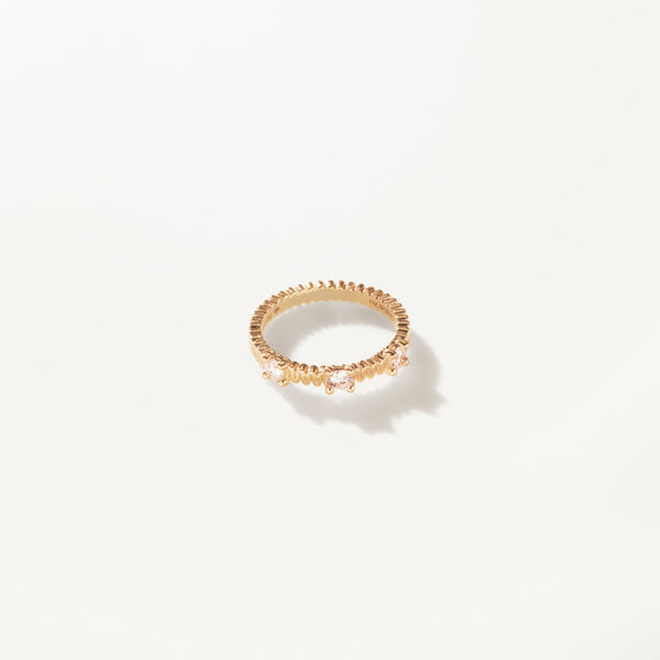 Ribbon Ring, Lab diamond polished yellow gold band 0.35 ctw