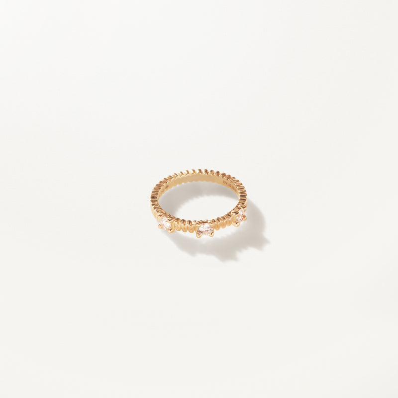 Ribbon Ring, Lab diamond polished yellow gold band 0.35 ctw