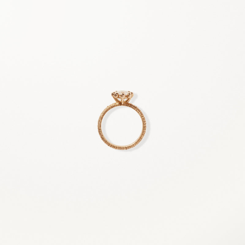 Filigree Beaded Engagement Ring, Lab diamond solitaire yellow gold filigree band