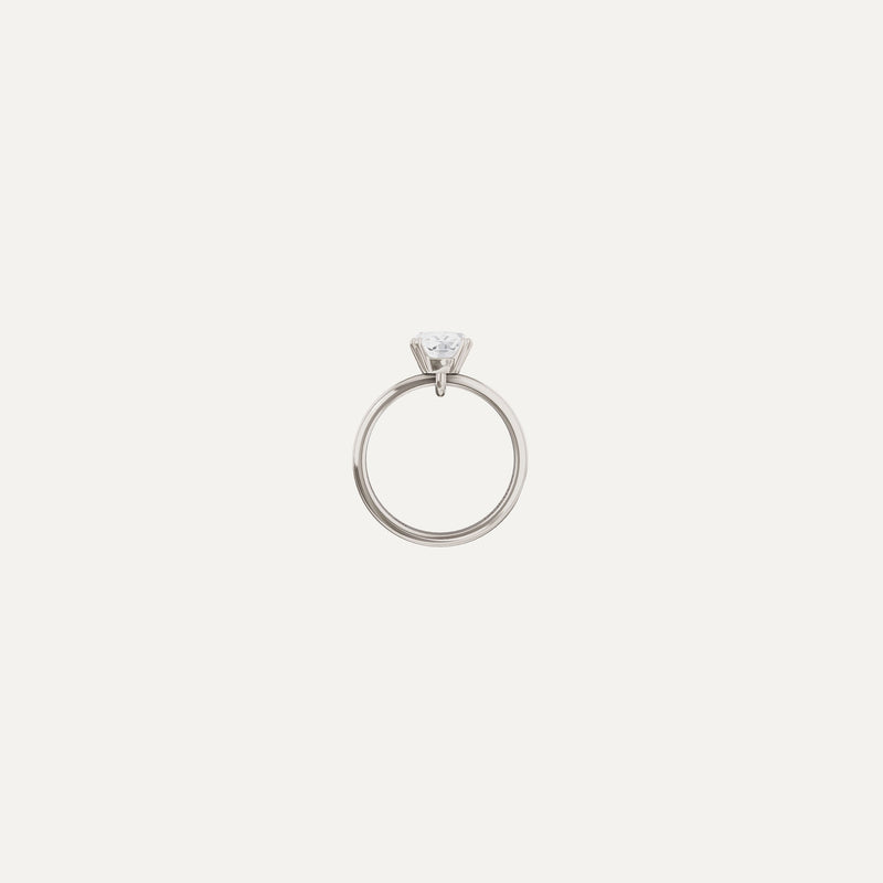 Lumière Engagement Ring, Radiant lab diamond solitaire platinum band