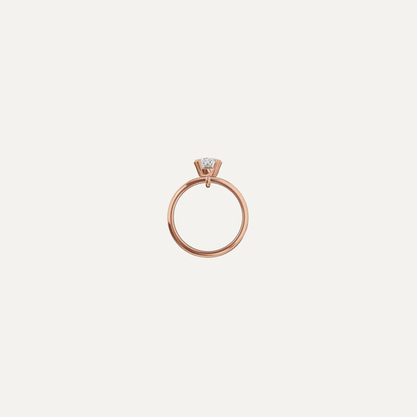 Lumière Engagement Ring, Radiant lab diamond solitaire rose gold band