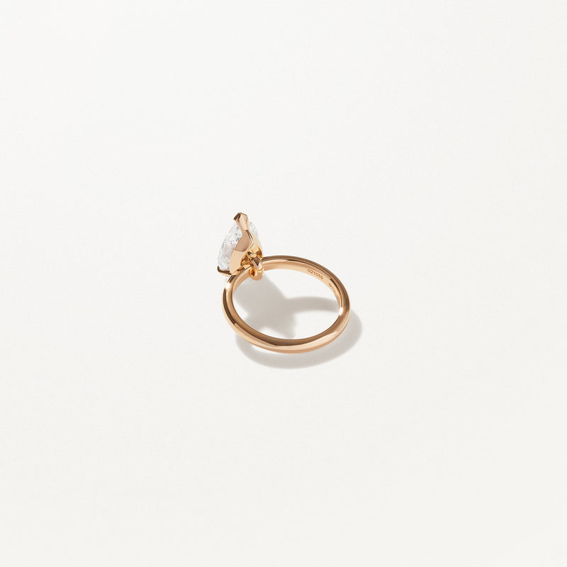 Lumière Engagement Ring, 2.09ctw Pear lab diamond solitaire yellow gold band