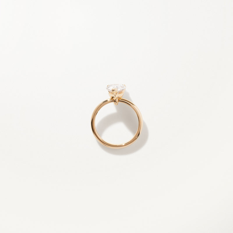 Lumière Engagement Ring, 2.09ctw Pear lab diamond solitaire yellow gold band