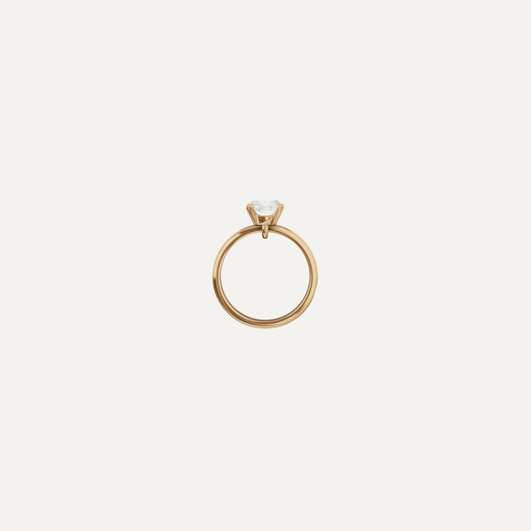 Lumière Engagement Ring, Radiant lab diamond solitaire yellow gold band