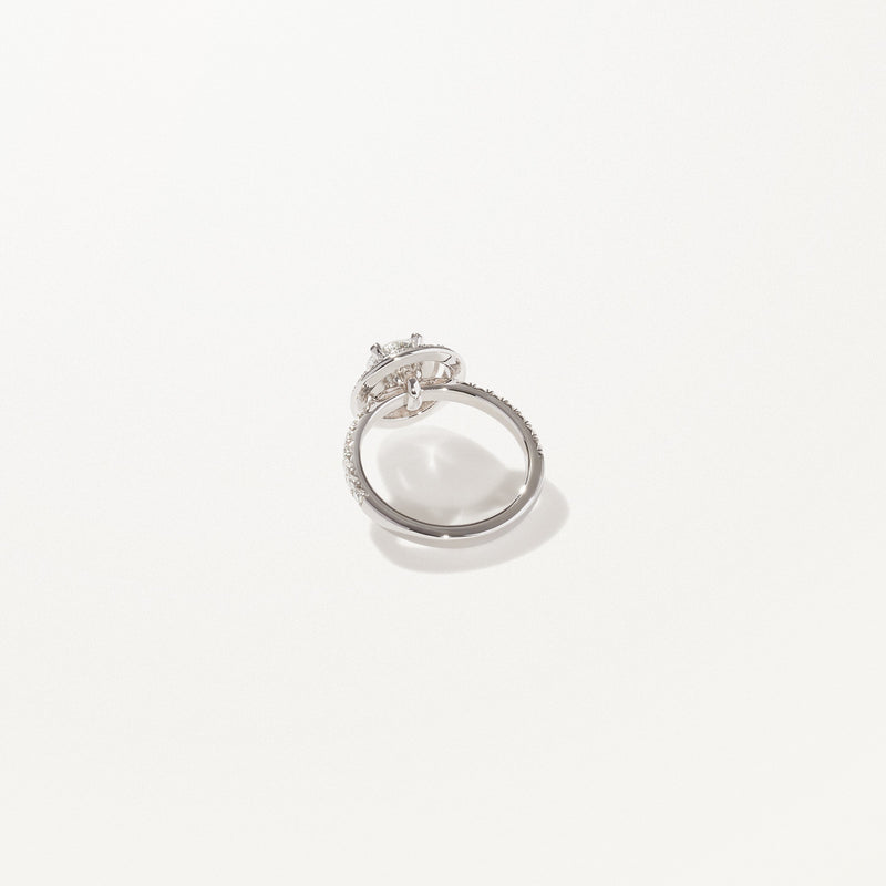 Majesté Engagement Ring, 1.86ctw Round lab diamond platinum pavé band