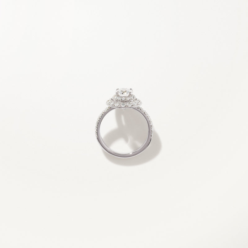 Majesté Engagement Ring, 1.86ctw Round lab diamond platinum pavé band