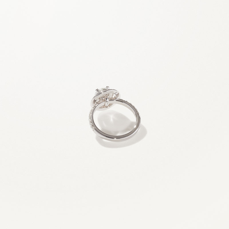 Majesté Engagement Ring, Lab diamond white gold pavé band