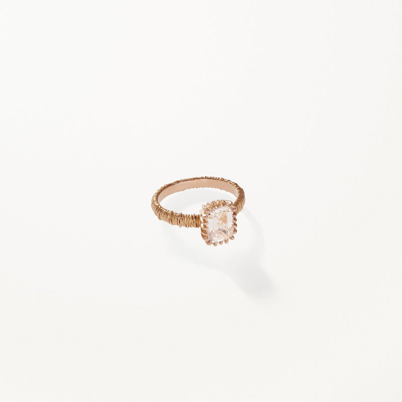 Filigree Engagement Ring, 2.08ctw Emerald lab diamond filigree band