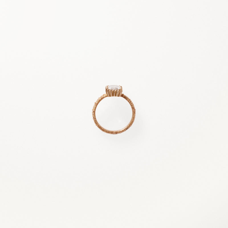 Filigree Engagement Ring, 2.08ctw Emerald lab diamond filigree band