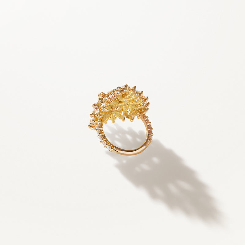 Souveraine, Lab diamond yellow gold cocktail ring 3.76 ctw