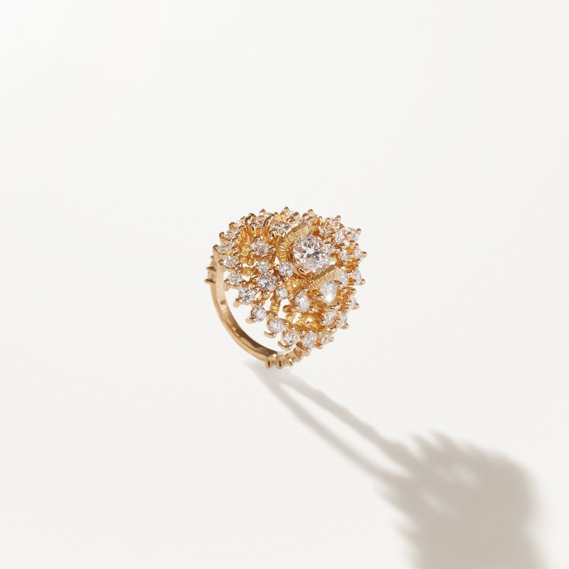 Souveraine, Lab diamond yellow gold cocktail ring 3.76 ctw