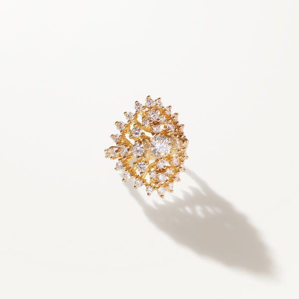 Souveraine, Lab diamond yellow gold cocktail ring 3.76 ctw