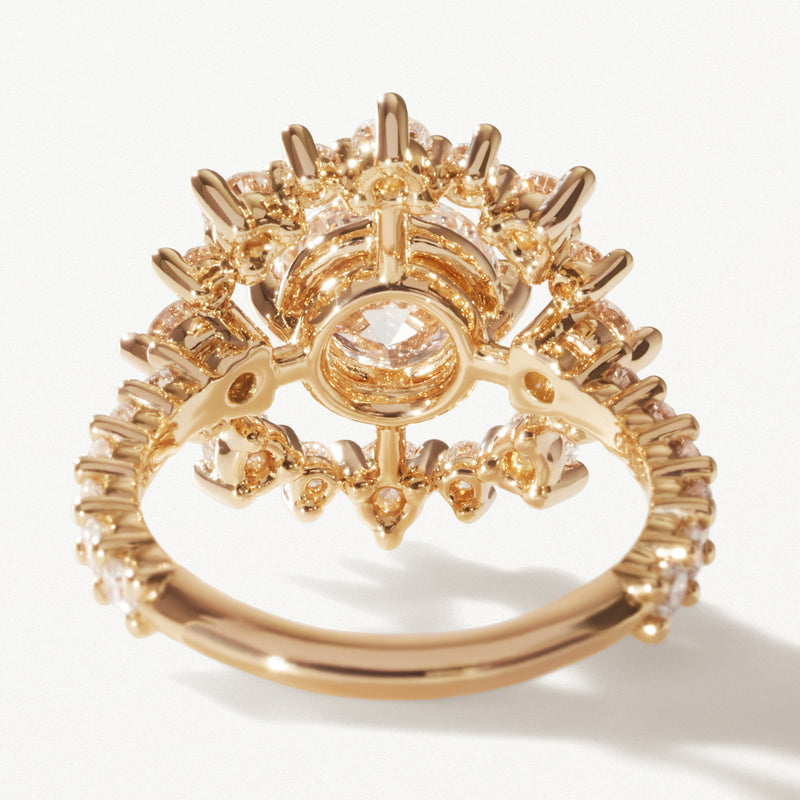 Astre, Lab diamond yellow gold cocktail ring 3.35 ctw