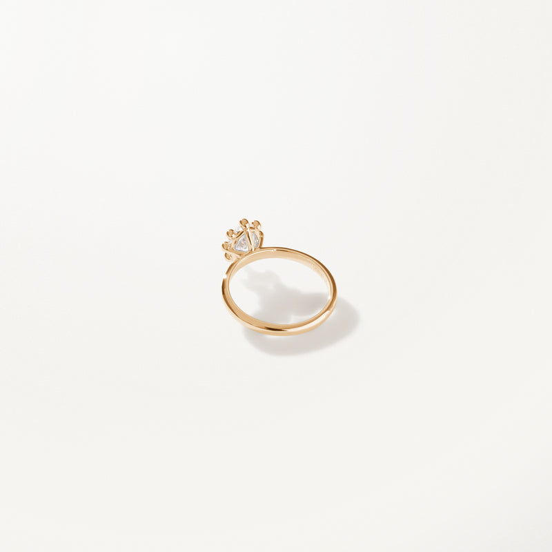 Tiare Engagement Ring, Lab diamond solitaire yellow gold band