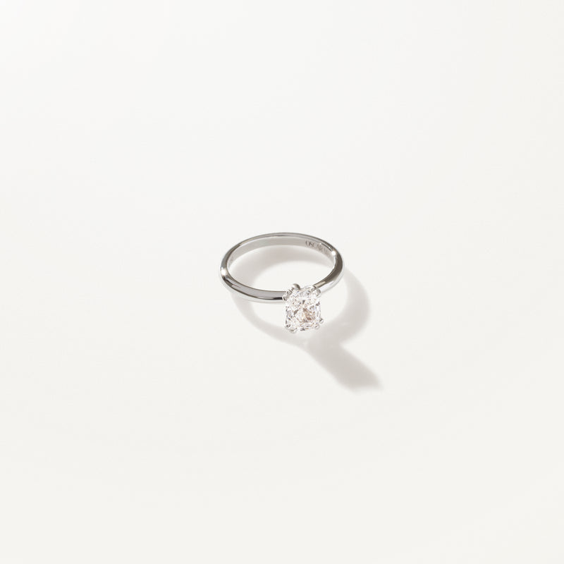 Lumière Engagement Ring, Lab diamond solitaire platinum band