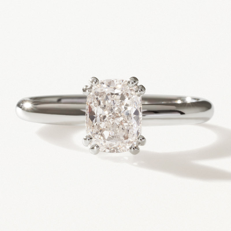 Lumière Engagement Ring, Lab diamond solitaire platinum band