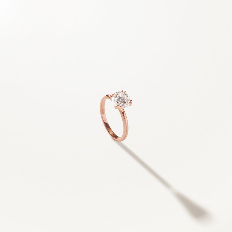 Lumière Engagement Ring, 2.01ctw Round lab diamond solitaire rose gold band