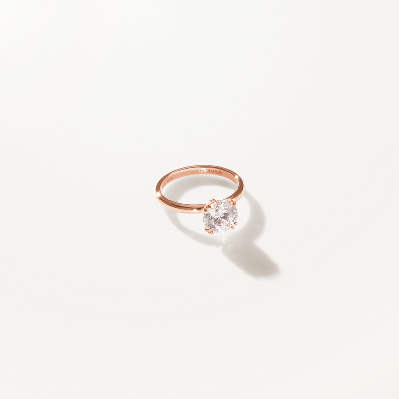 Lumière Engagement Ring, 2.01ctw Round lab diamond solitaire rose gold band