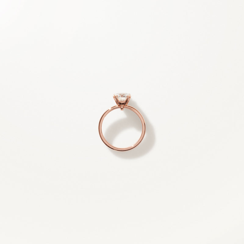 Lumière Engagement Ring, Lab diamond solitaire rose gold band