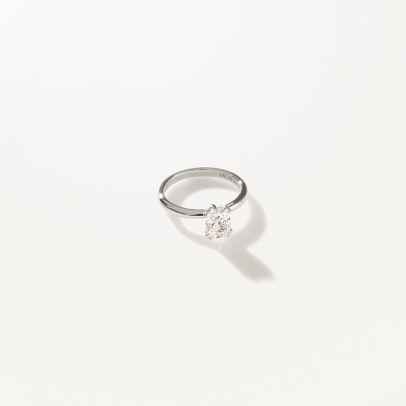 Lumière Engagement Ring, Lab diamond solitaire white gold band