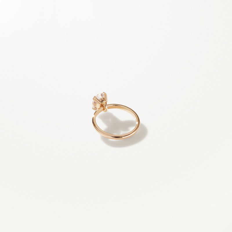 Lumière Engagement Ring, Lab diamond solitaire yellow gold band