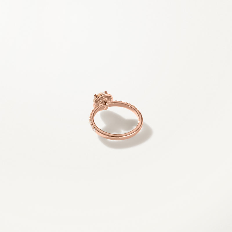 Majesté Engagement Ring, Lab diamond rose gold pavé band