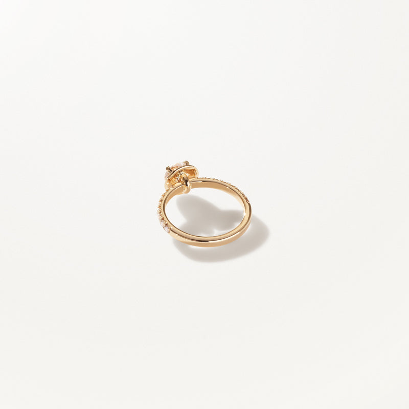 Majesté Engagement Ring, 1.05ctw Round lab diamond yellow gold pavé band