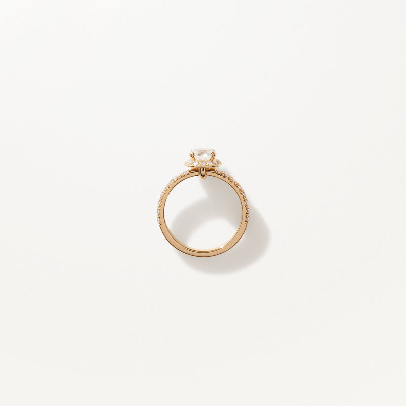 Majesté Engagement Ring, 1.05ctw Round lab diamond yellow gold pavé band