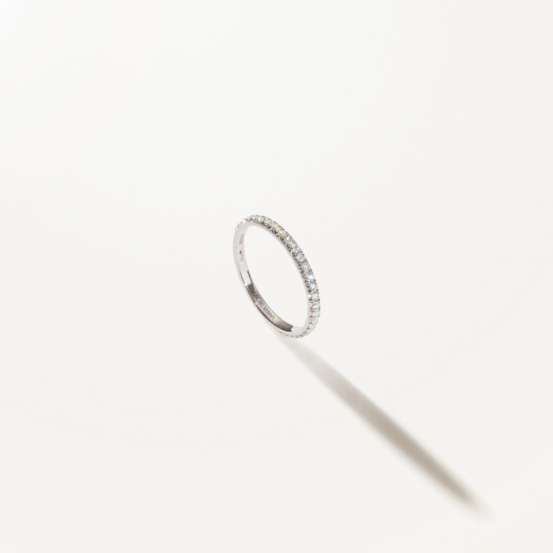 Liberté Wedding Band, Lab diamond white gold pavé ring