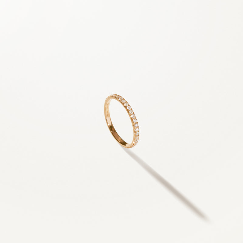 Liberté Wedding Band, Lab diamond yellow gold pavé ring