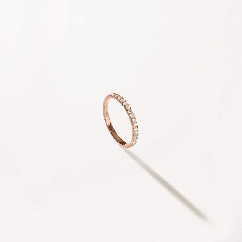 Liberté Wedding Band, Lab diamond rose gold pavé ring