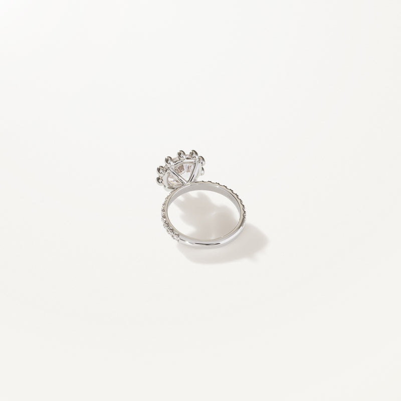 Tiare Engagement Ring, 4.37ctw Round lab diamond platinum pavé band