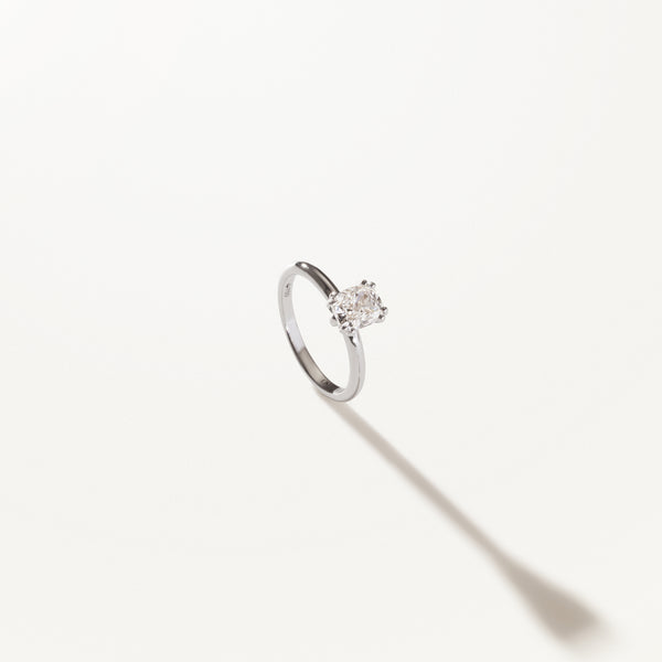 Lumière Engagement Ring, Cushion lab diamond solitaire platinum band