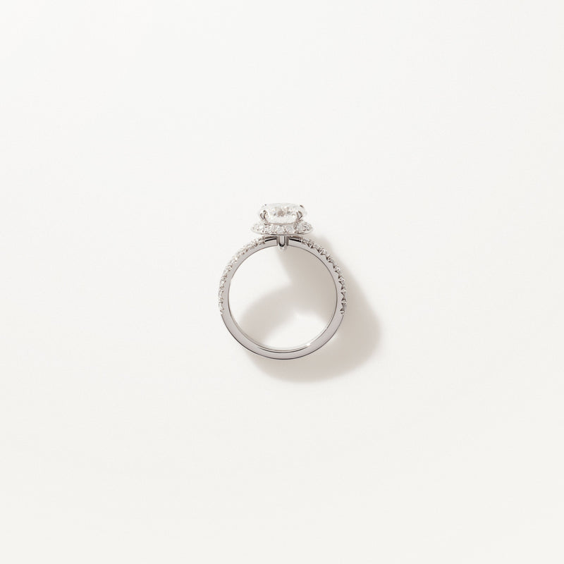 Majesté Engagement Ring, 2.57ctw Round lab diamond platinum pavé band